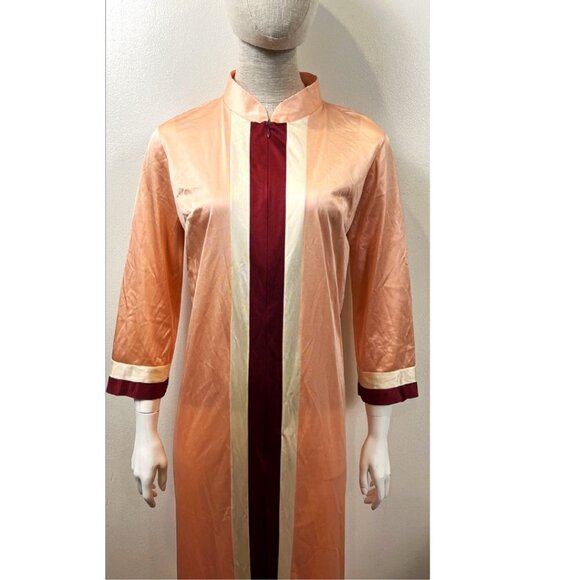 VINTAGE VANITY FAIR PEACH MUMU ROBE M - Picture 3 of 9